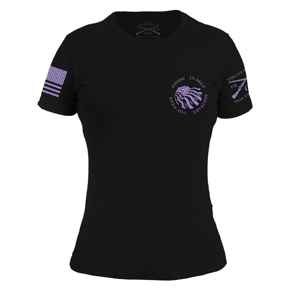 Grunt Style женская футболка Flag Salute (Black), L