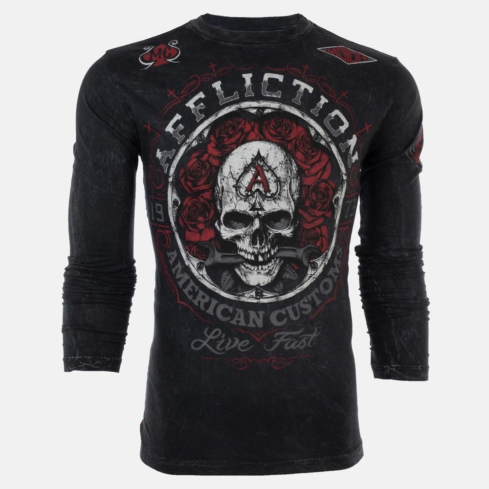 Affliction футболка Rest In Grease Long, XXL